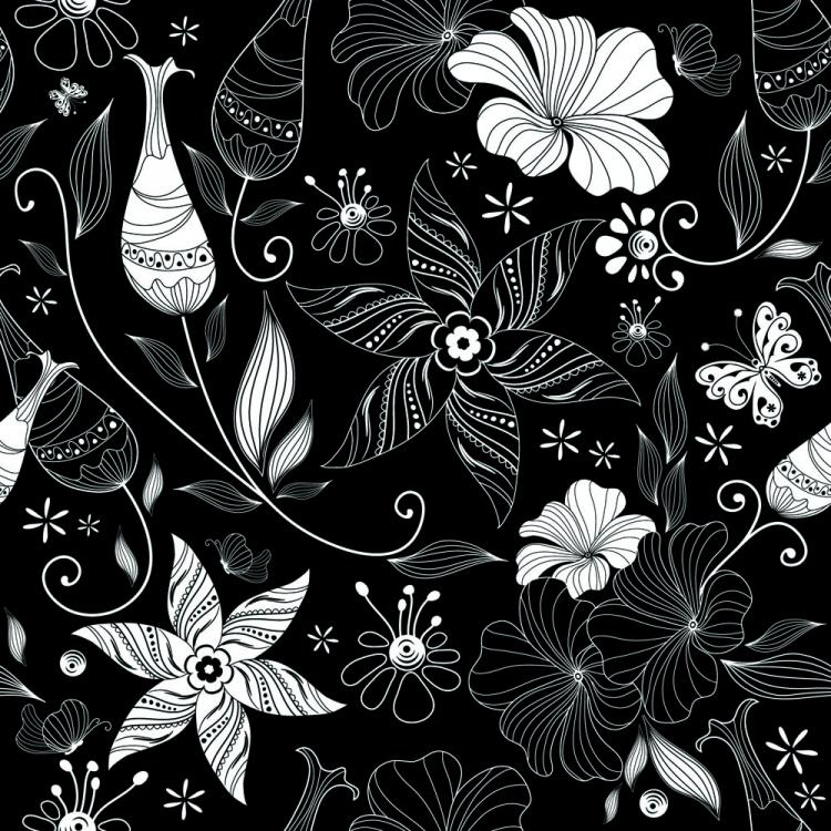 free vector Black background floral 03 vector